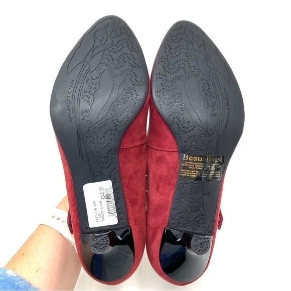 Beautifeel Lilou Merlot Red Suede pumps - Picture 6 of 7